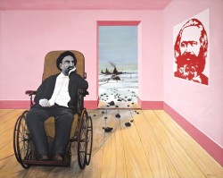 Lenin im Rollstuhl, Acryl auf Leinwand, 158x200 cm, 1974